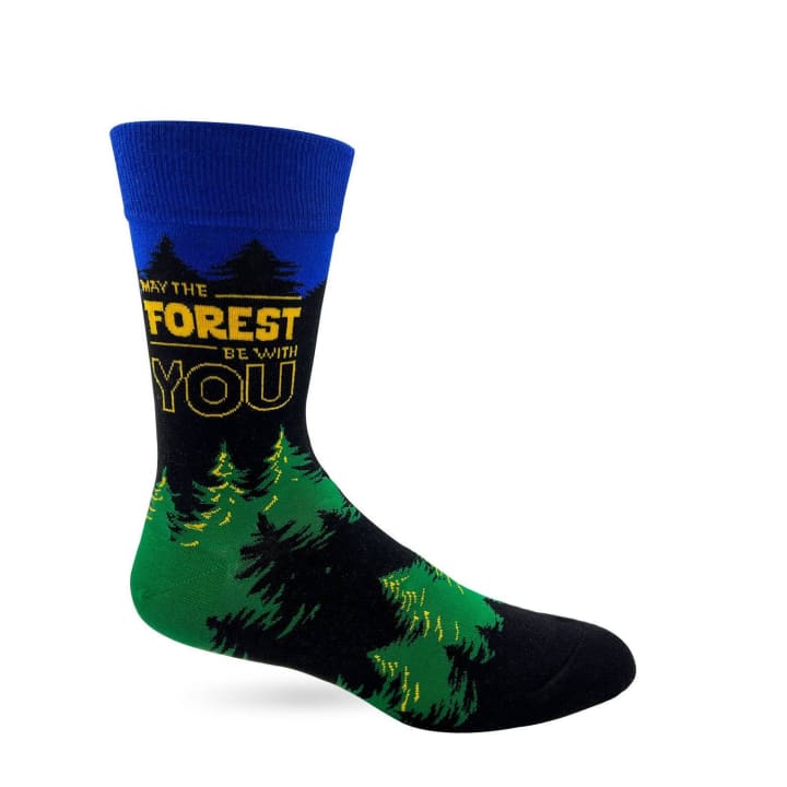 May The Forest Be With You Men's Novelty Crew Socks  | Funny Sayings Comfy Socks