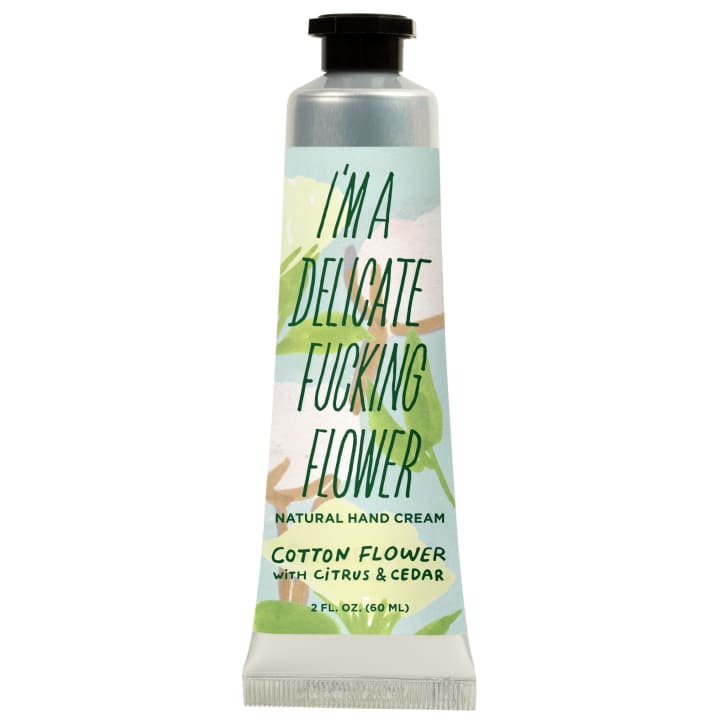 I'm a Delicate Fucking Flower Natural Hand Cream in Cotton Flower With Citrus & Cedar | BlueQ at GetBullish