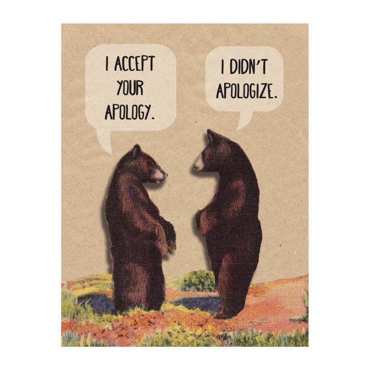 Last Call! Non Apology Bear So Sorry Greeting Card