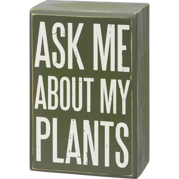 Ask Me About My Plants Box Sign And Sock Set | Plant Lovers Giftable Set | Gift for Her