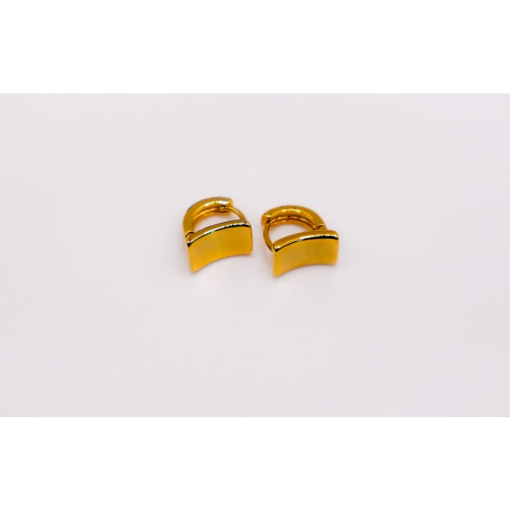 Golden Lock Rectangle Earrings