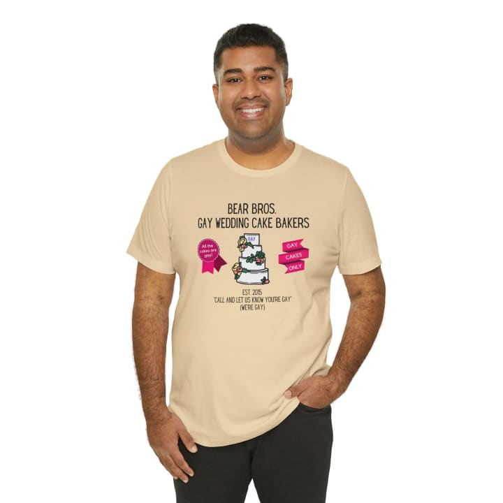 Bear Bros. Gay Wedding Cake Bakers Unisex Short Sleeve Tee [Multiple Color Options]