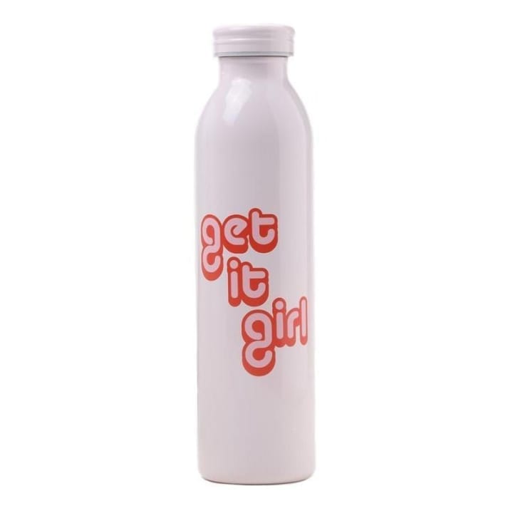 Get It Girl Water Bottle in White and Pink