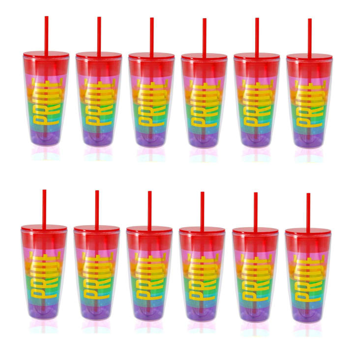 Set of 12 Pride LGBTQ Travel Tumbler | 22 oz | Double-Wall Acrylic