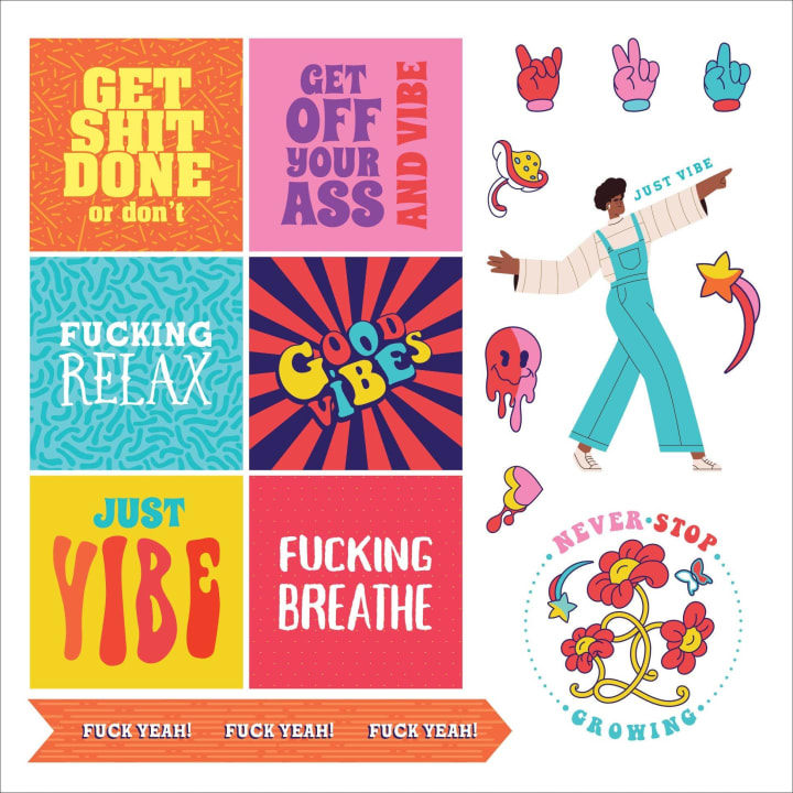 Inner F*cking Peace Stickers | A Sticker Book to Let Sh*t Go and Shine | Over 750 Decals