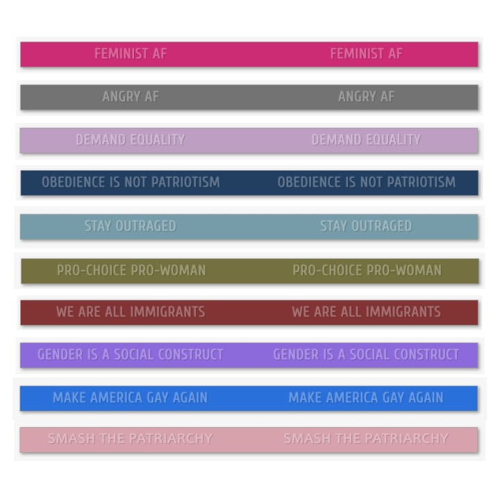 FEMINIST AF / DEMAND EQUALITY Silicone Bracelets (10 choices)