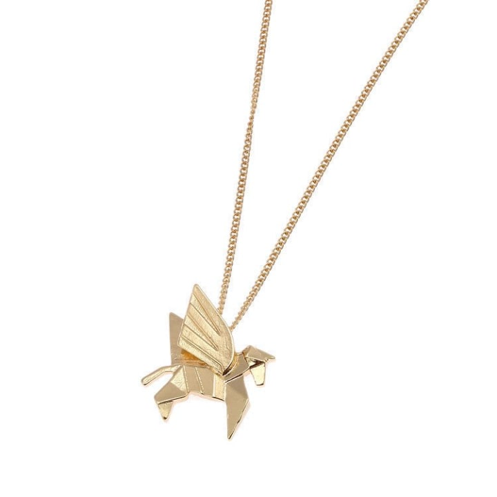 Pegasus Geometric Pendant Necklace in a Gift Box | Gold or Rose Gold) - Size: Gold