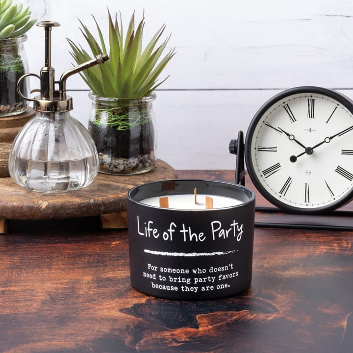 Life Of The Party Jar Candle | Sea Salt And Sage Scent Soy-Based Wax Candle | 14oz