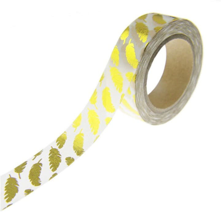 Gold Feather Washi Tape in Metallic | Gift Wrapping and Craft Tape