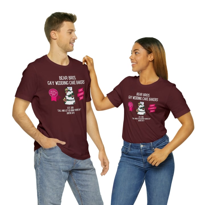 Bear Bros. Gay Wedding Cake Bakers Unisex Short Sleeve Tee [Multiple Color Options]