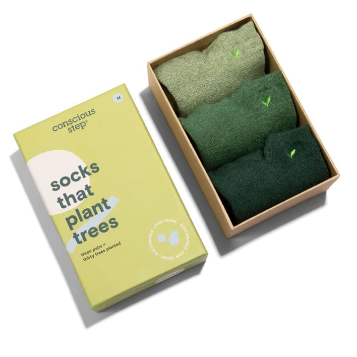 Men's Socks That Plant Trees Boxed Set Ankle Socks 3 Pairs | Fair Trade | Fits Men's Sizes 8.5-13