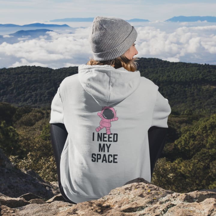 I Need My Space Astronaut Unisex Fleece Hoodie Sizes S-3X