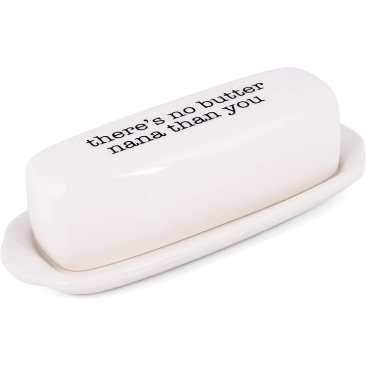 There's No Butter Nana Than You Butter Dish Tray with Lid | Ceramic 8.5"L x 3.5"W