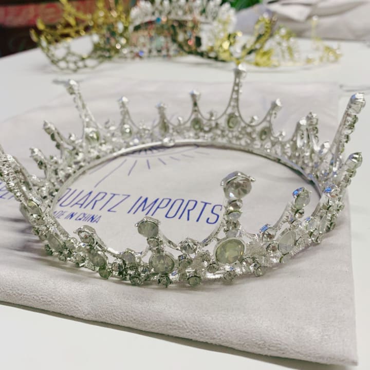 Moonlight Ice Queen Royalty Crown Tiara in Opal and Champagne Gold or Silver (2 Options)