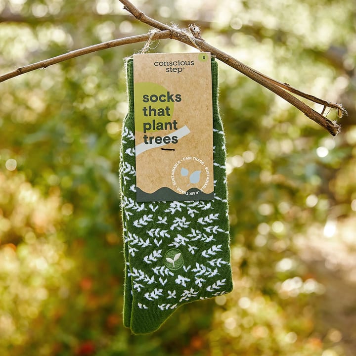 Men's Socks That Plant Trees - Green Branches | Fair Trade | Fits Men's Sizes 8.5-13