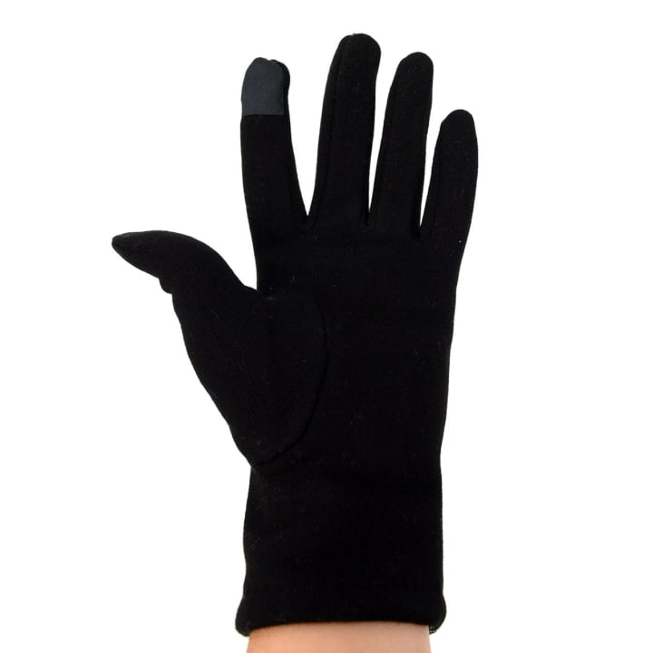 Herringbone Touch Screen Women's Gloves | Glamorous Retro Styling with 3-Button Accent