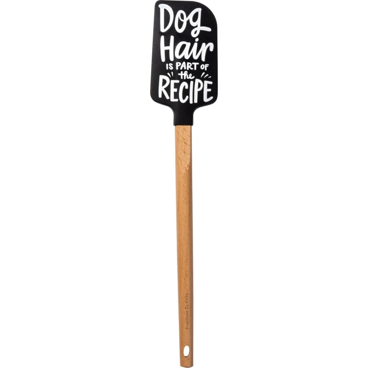 Dog Hair Is Part of The Recipe Spatula With A Wooden Handle