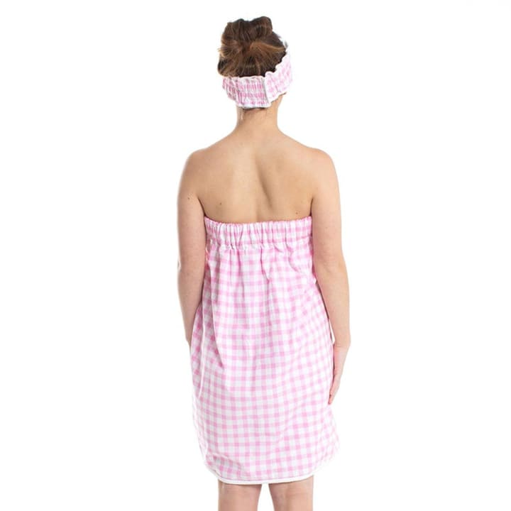 Pink Gingham Spa Head Band | Hair Band for Skincare Facial After Shower