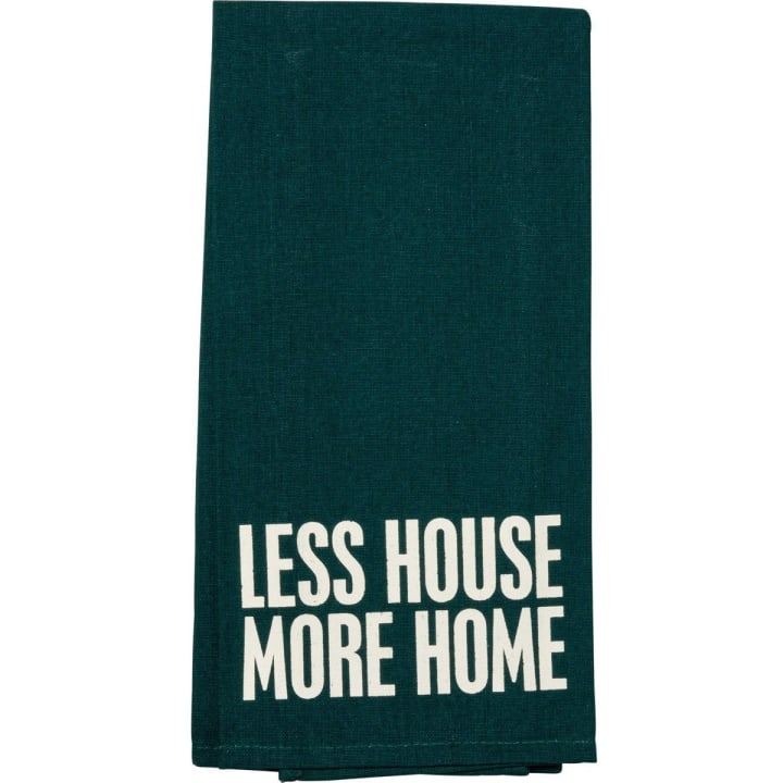 Less House More Home Dish Towel And House Shaped Cookie Cutter Set