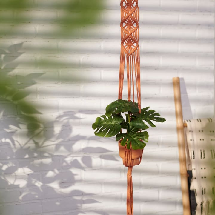 Diamond Macrame Plant Hanger | Hanging Plant Pot Holder | 36"