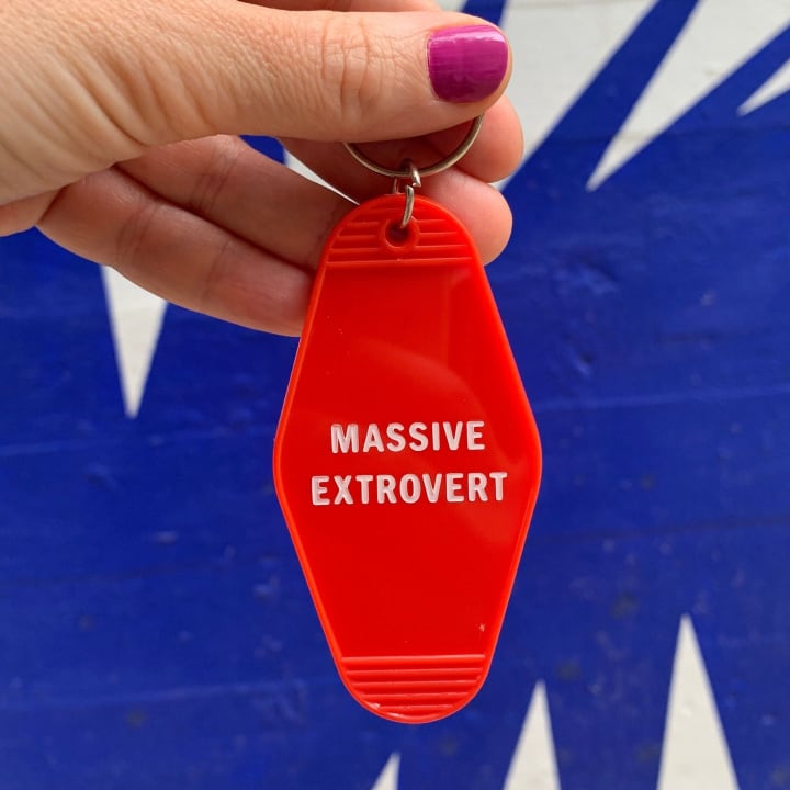 Massive Extrovert Motel Style Keychain In Red