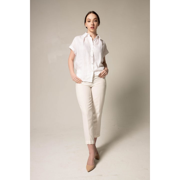 Classic Linen White Blouse