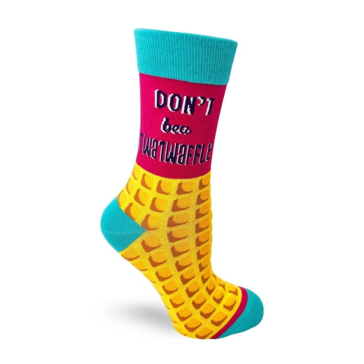 Don't Be a Twatwaffle Funny Ladies' Crew Socks | Retro Vibe