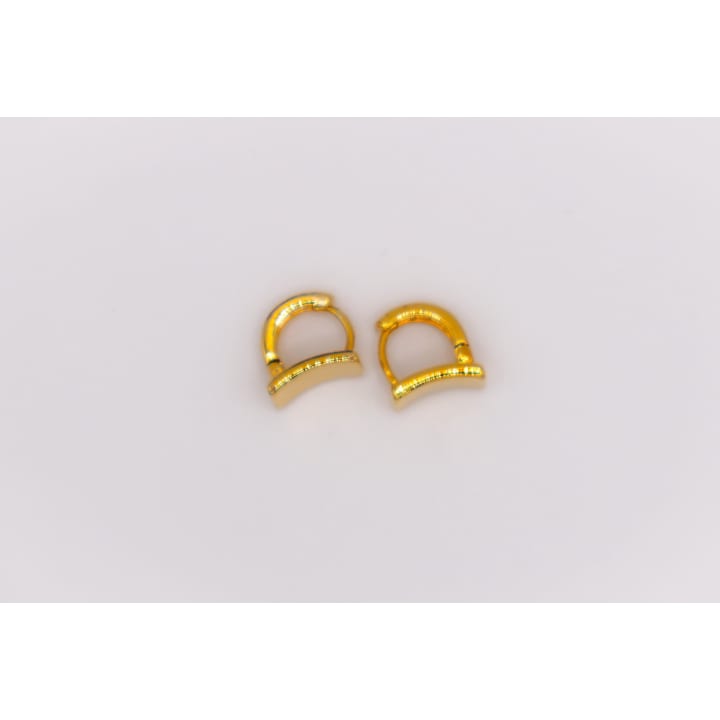 Golden Lock Rectangle Earrings