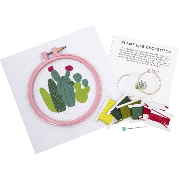 Cactus Crosstitch Kit | Embroidery Crafts Tool Set