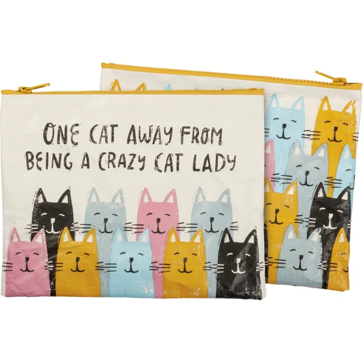 One Cat Away From Crazy Cat Lady Zipper Pouch