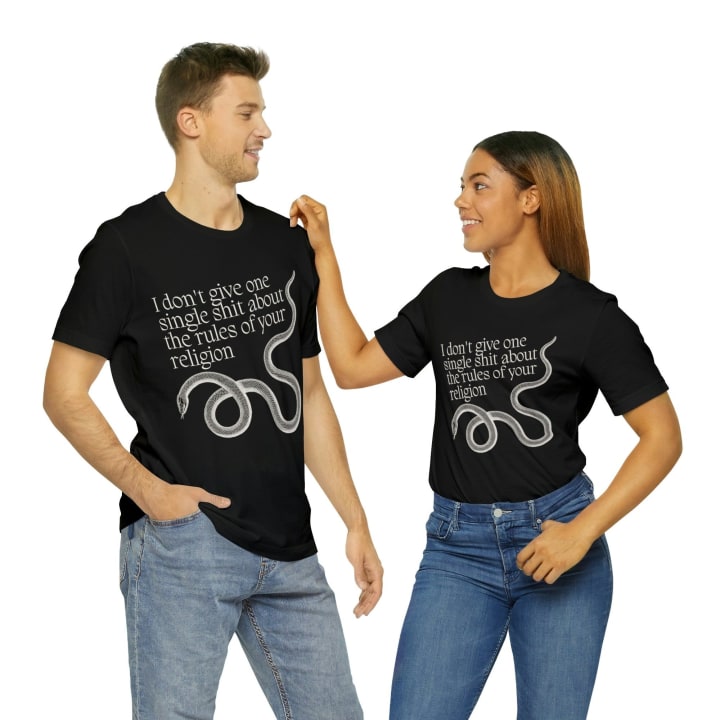 I Don't Give One Single Sh*t About the Rules of Your Religion Unisex Short Sleeve Tee [Multiple Color Options]