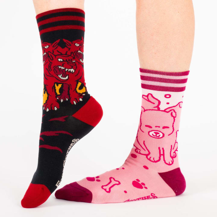 Cute Cerberus Socks | Mythical Multi-headed Dog Footwear