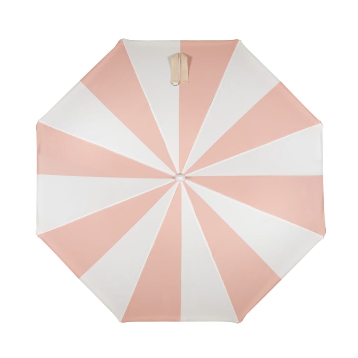 Summerland Beach Umbrella - Pink Salt Stripe