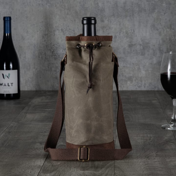 Waxed Canvas Wine Tote