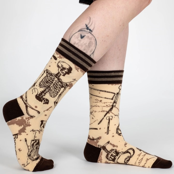 Antique Medical Crew Socks | Vintage Medical Tools Theme Design