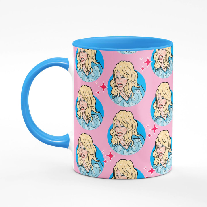 Dolly Blue Mug | Iconic Singer Ceramic Coffee Tea Cup | 11oz