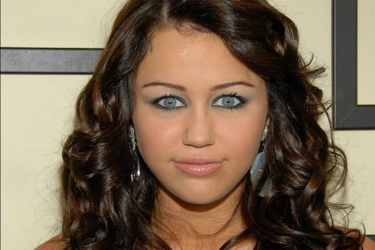 Miley Cyrus wide eyed
