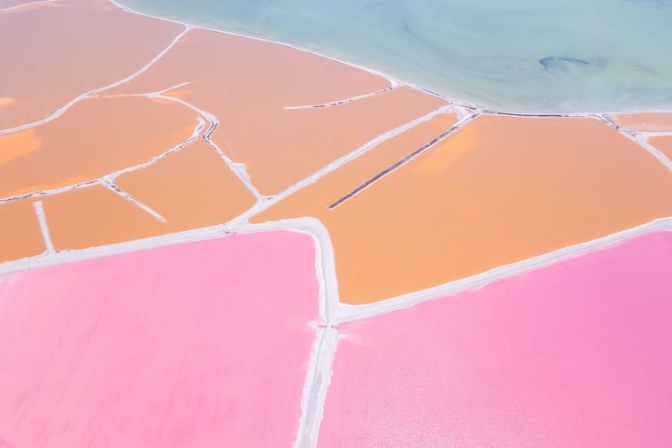 Las Coloradas salt lakes Mexico