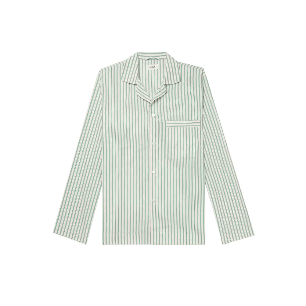 Striped Organic Cotton-Poplin Pyjama Shirt