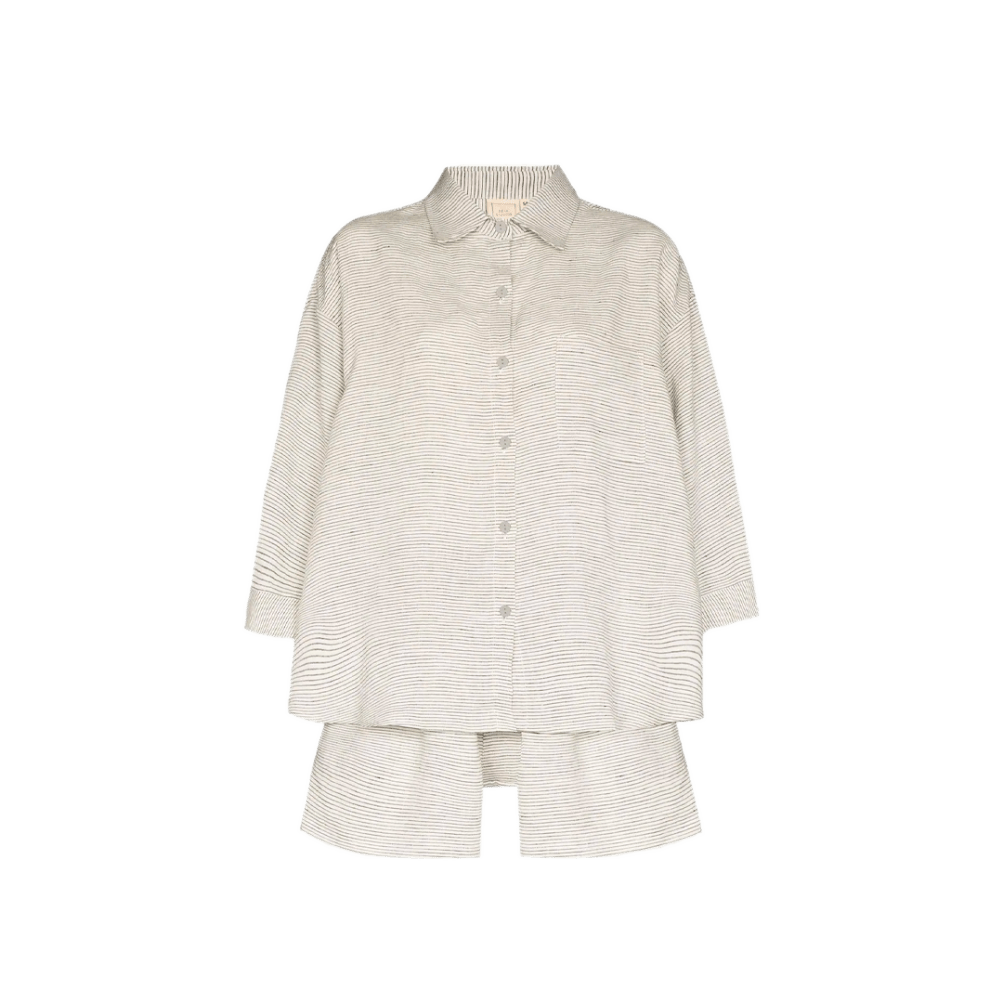 Pinstripe Linen Two-Piece Pyjama set