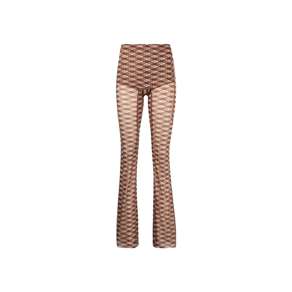 Argyle-print flared trousers