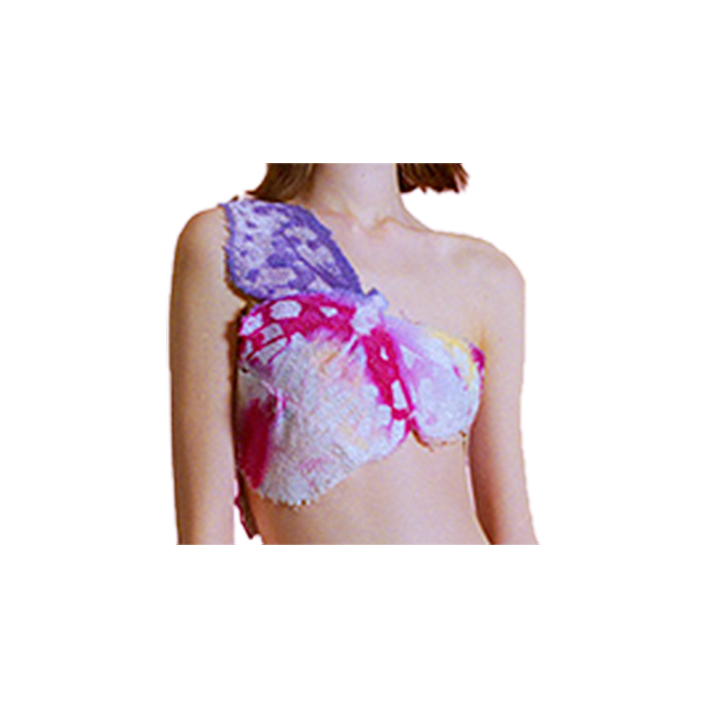 Bleached Azalea Embroidered Butterfly Top