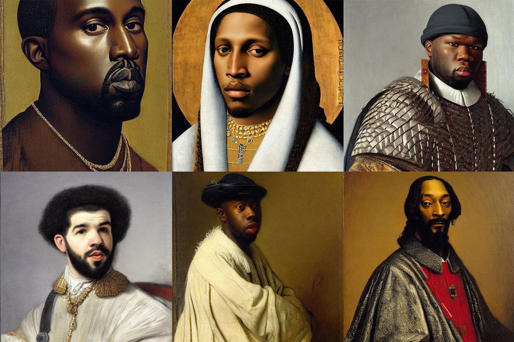 See these AI Renaissance paintings of rappers Drake, Snoop Dogg and Kanye