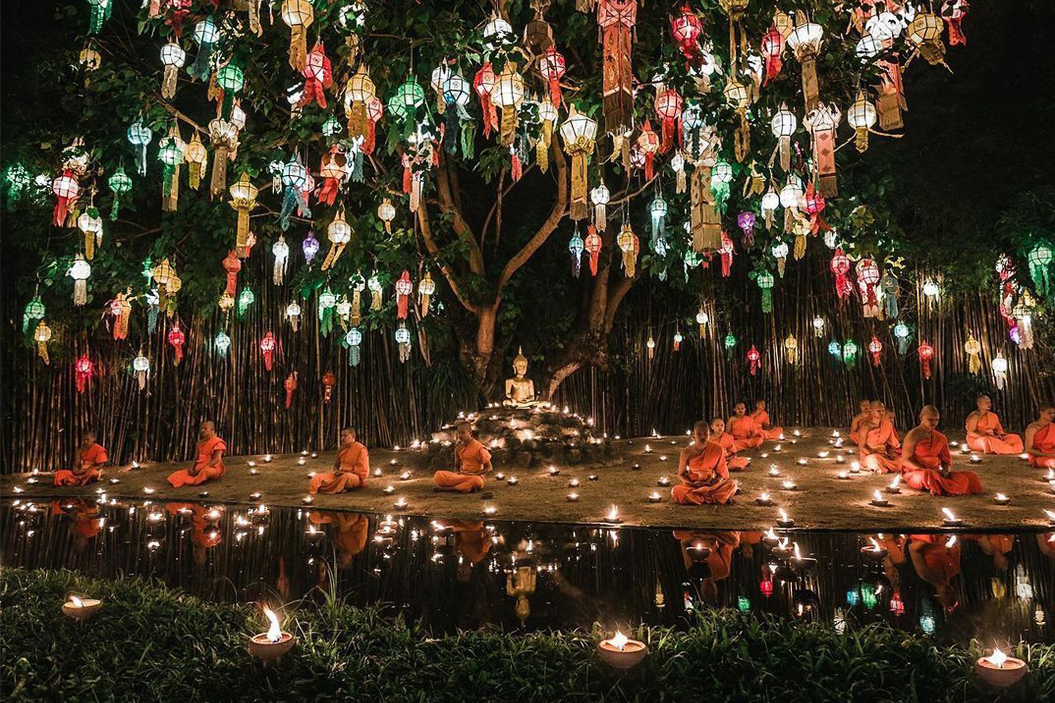 Mesmerising, blazing lanterns light up the sky for Thailand's Yi Peng Festival