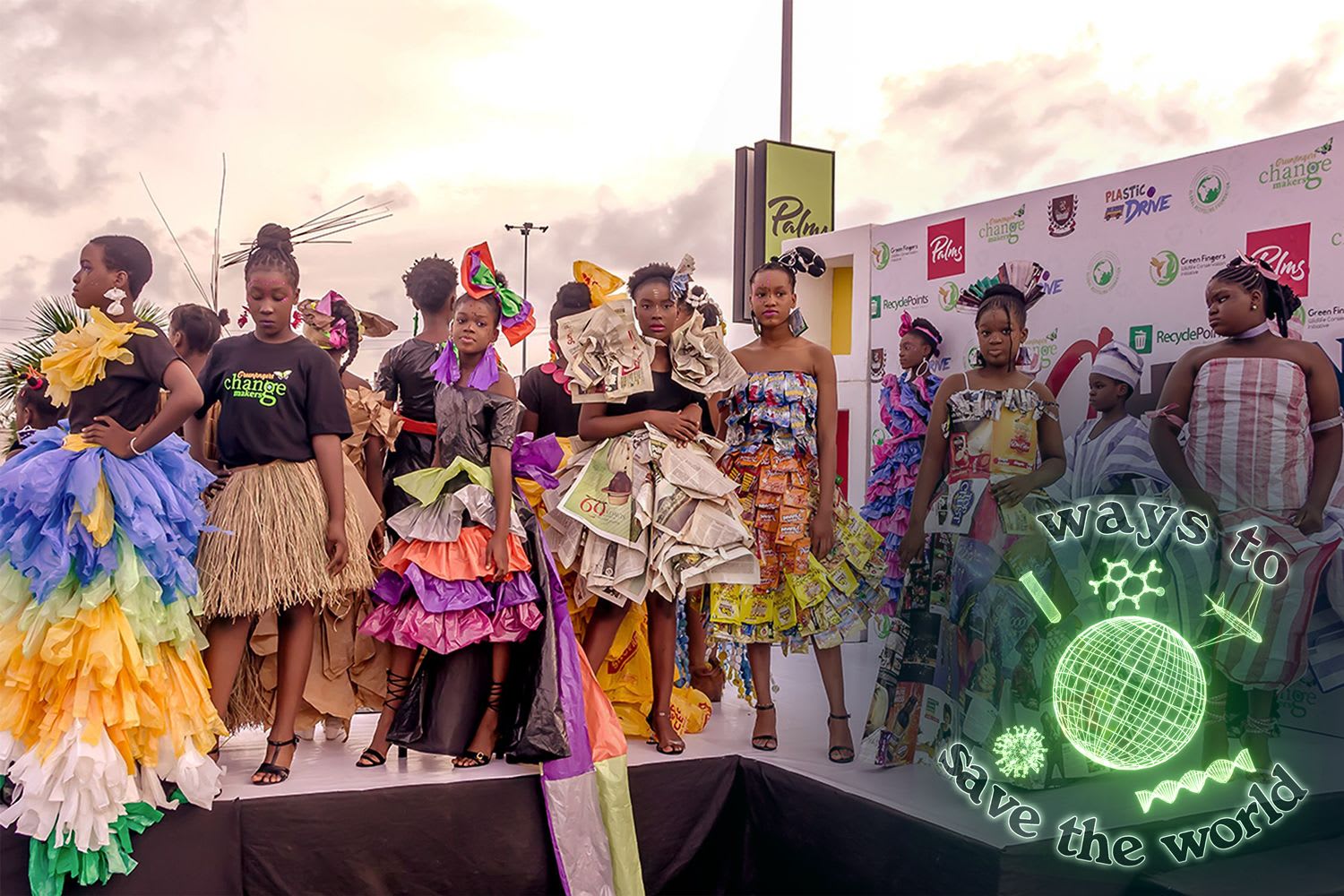 Nigerian teens create fashion from trash to fight pollution