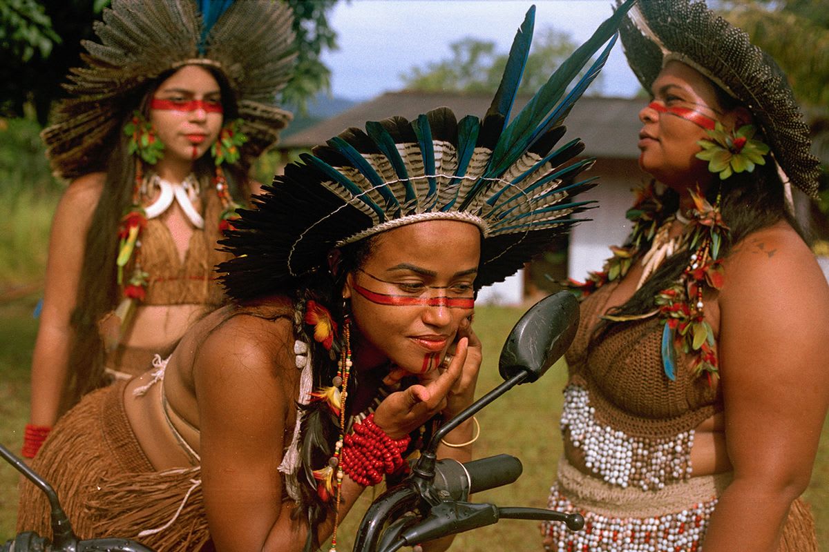 Images of Indigenous Brazilians showing resistance
